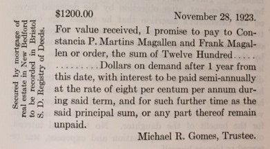 mortgage note for $1200